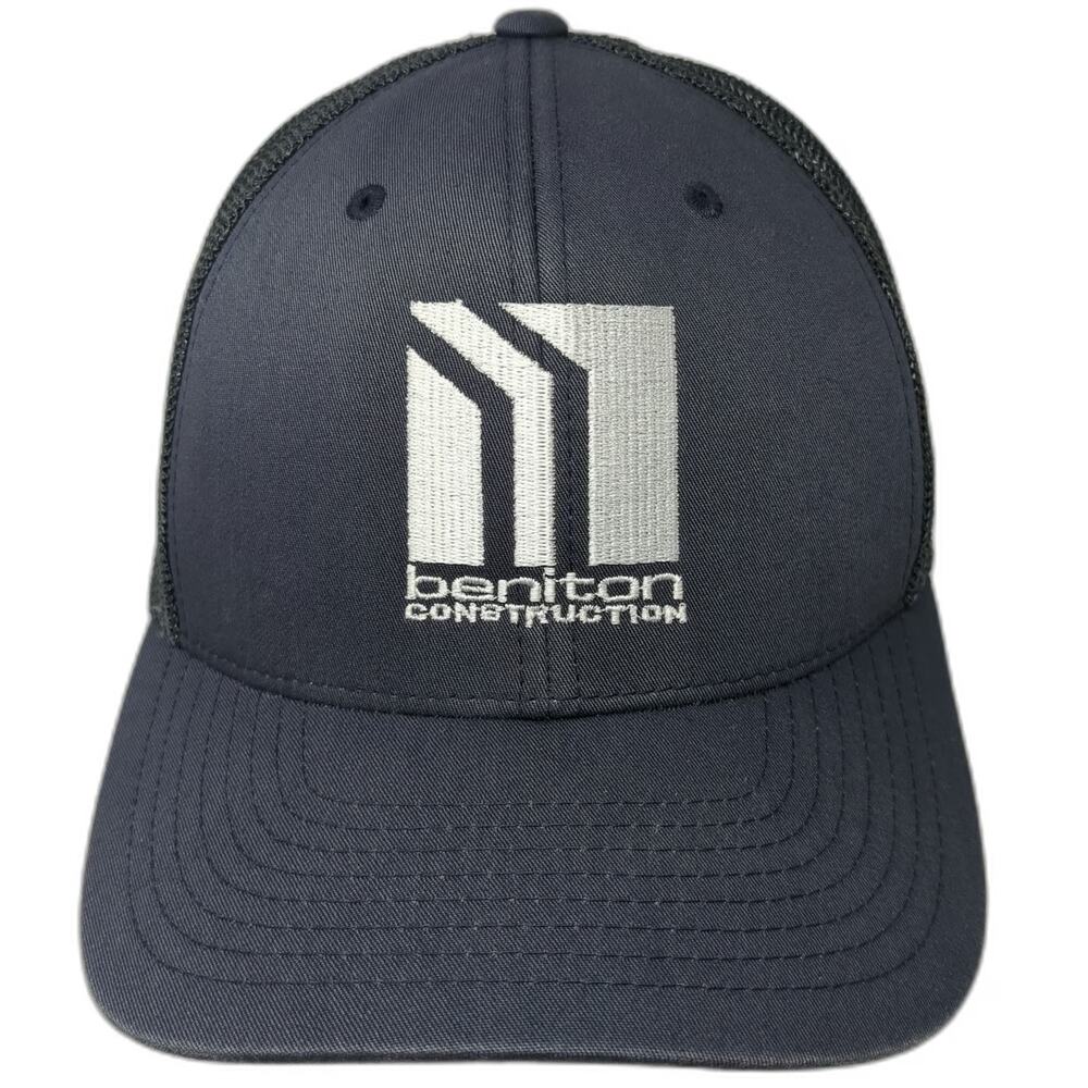 Port Authority Baseball Cap Gray Hat M Mesh Back Fitted American Flag Logo